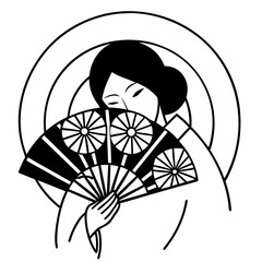 japanese woman with fan