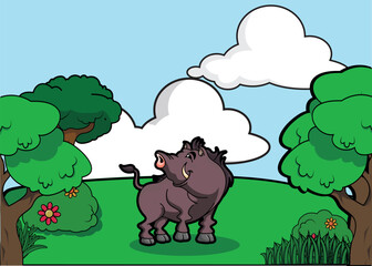 Cute Animal Wallpaper Vector illustration Design