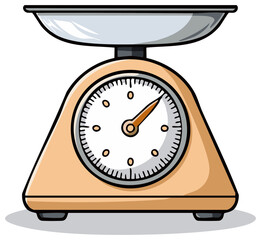 Vintage Kitchen Scale Illustration, Weighing Device, Food Scale, Home Appliance