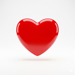 red heart on white background
