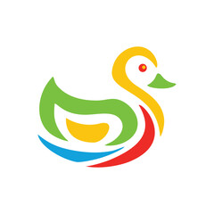 Vibrant Abstract Duck Logo on Water
