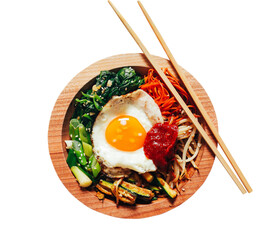 bibimbap with gochujang sauce 
