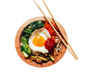 bibimbap with gochujang sauce 