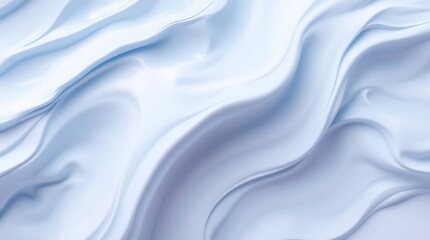 Fototapeta premium Silky blue brush paint liquid waves flow over a soft, smooth backdrop, creating a luxurious textile pattern