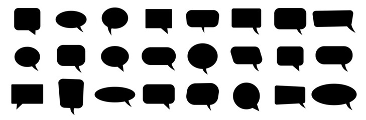 Speech bubble collection . Speak bubble text, message box, cartoon chatting box. White speech bubble . Vector illustration