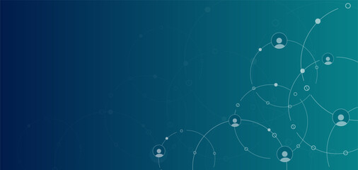Network background. Connections with points, lines, and people icons. Vector technology background © ket4up