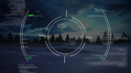 Animation of data processing over snow falling - Powered by Adobe