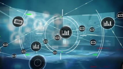 Futuristic technology interface in blue - Powered by Adobe