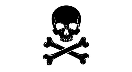 Classic skull and crossbones symbol of danger warning pirate flag nautical theme graphic