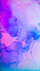 Fototapeta premium Neon pastel water background with soft lightplay and purple pink teal shadows, aerial watercolor aesthetic, smooth gradient and dreamy abstract design