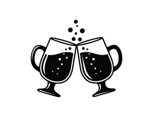 Two glasses toasting, a symbol of celebration