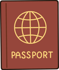 Brown passport book illustration icon