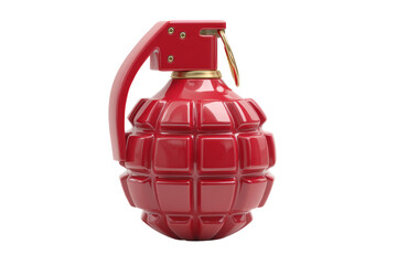 3D red bomb icon isolated on transparent background.
