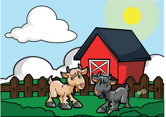 Farm Animal Cartoon Vector Illustration Design 