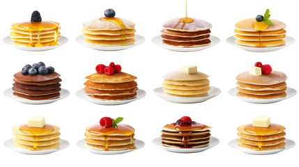 Delicious Pancake Stack Collection - Vector Clip Art with Transparent Background