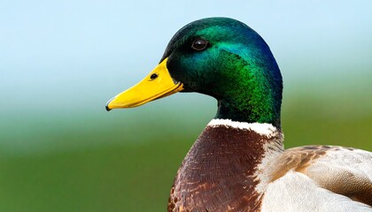 Obraz premium Close-up profile of a mallard duck (2)
