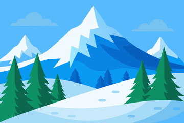Fototapeta premium vector illustration of a winter landscape