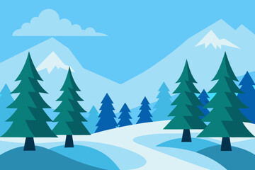 Obraz premium winter landscape with trees