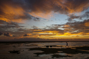 Naklejka premium SUNDOWN IN TRAWANGAN