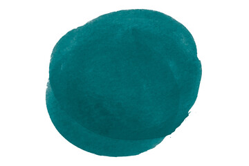 Green watercolor circle pattern isolated on transparent background