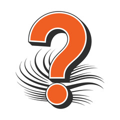 The 3D red question mark symbol is a vector icon that represents a concept of a problem or a business solution