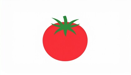 A Plain Fresh Tomato with Its Stem