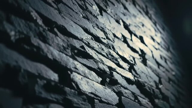 Textured stone wall with angular shadows