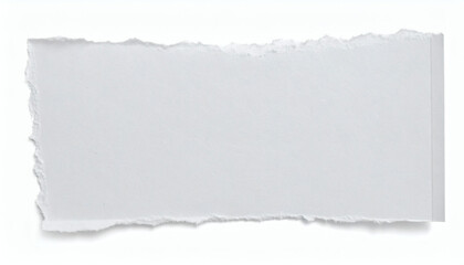 Obraz premium White Ripped Piece of Paper Isolated on White Background for Creative and Stationery Artwork