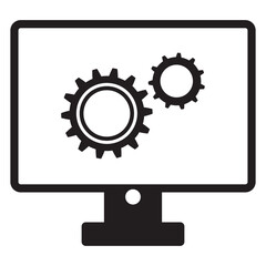 Trendy realistic thin frame monitor mock up with blank white screen isolated. Vector illustration. EPS10