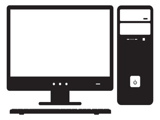 Personal computer icon vector design template