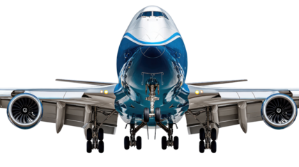 Soaring into the Horizon: A commanding wide-body airliner, painted in vibrant hues, takes center stage, with engines roaring, capturing the essence of flight and the allure of distant lands.
