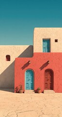 Sunny, colorful Mediterranean-style houses