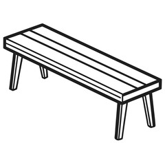 wooden bench isolated on white