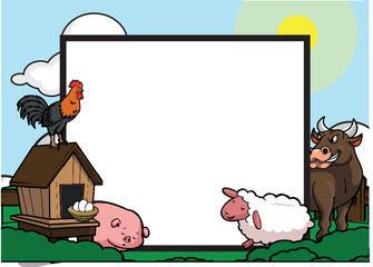 Animal Banner Illustraion Design Vector Cartoon