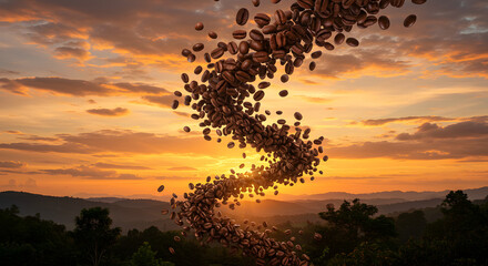 Magical Coffee Bean Journey at Sunrise - Explore the Art of Coffee Cultivation, Roasting Secrets, and Global Coffee Traditions, International Coffee Day