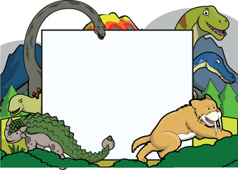 Animal Banner Illustraion Design Vector Cartoon