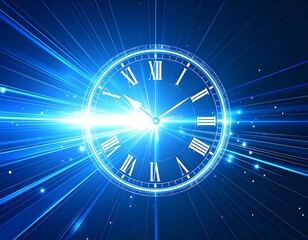 Abstract clock with radial light effect