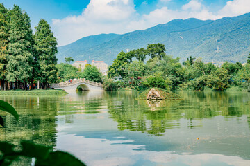 Obraz premium Summer Solstice Lake Mountain Scenery Natural Reflection