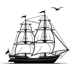 set of sailing ships