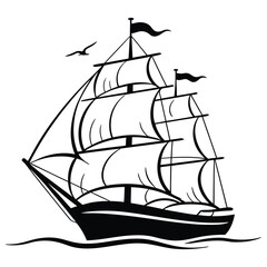 ship on a white background