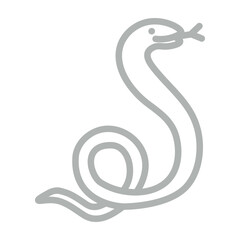 Snake Vector Line Grey Icon Design