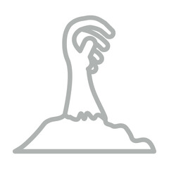 Claw Hand Vector Line Grey Icon Design