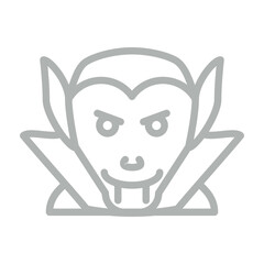 Vampire Vector Line Grey Icon Design