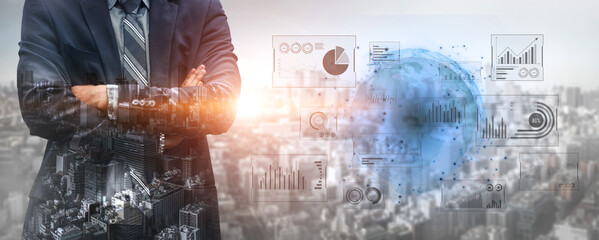 Real-time global data analytics dashboard visualizing insights from interconnected systems for decision-making, business analytics, and digital transformation Vouch