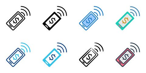 Contactless Payments icon set multiple style collection 
