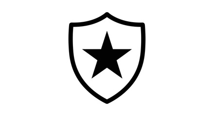 Fototapeta premium black star in shield icon security, protection, award, and achievement symbol