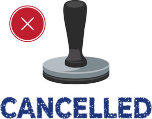 Cancelled Stamp with Cross Mark and Stamp Tool