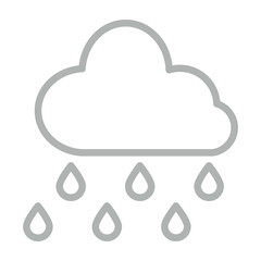 Rain Vector Line Grey Icon Design