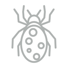 Ladybug Vector Line Grey Icon Design