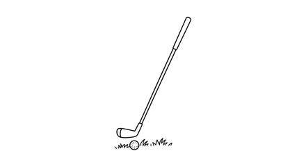 A golf club hitting a ball on the grass